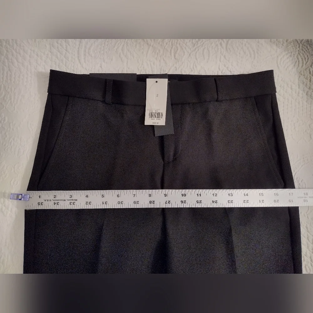 Banana Republic Black Ryan Dress Pants Classic Straight-Leg - Size 2 - NWT - Picture 5 of 11